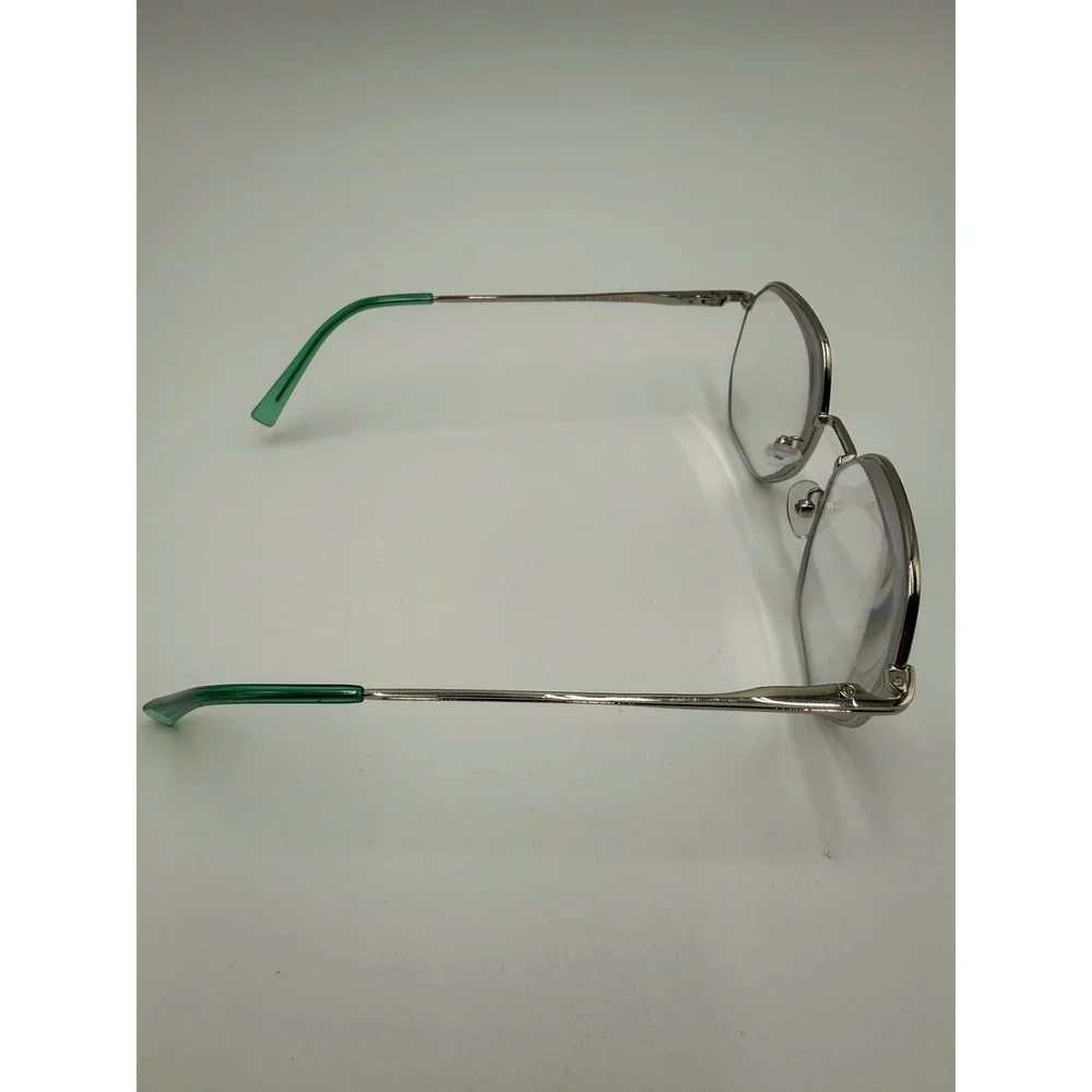 Success Eyeglass Frames Unisex Silver Green Excellent Geometric Hexagon SS-399